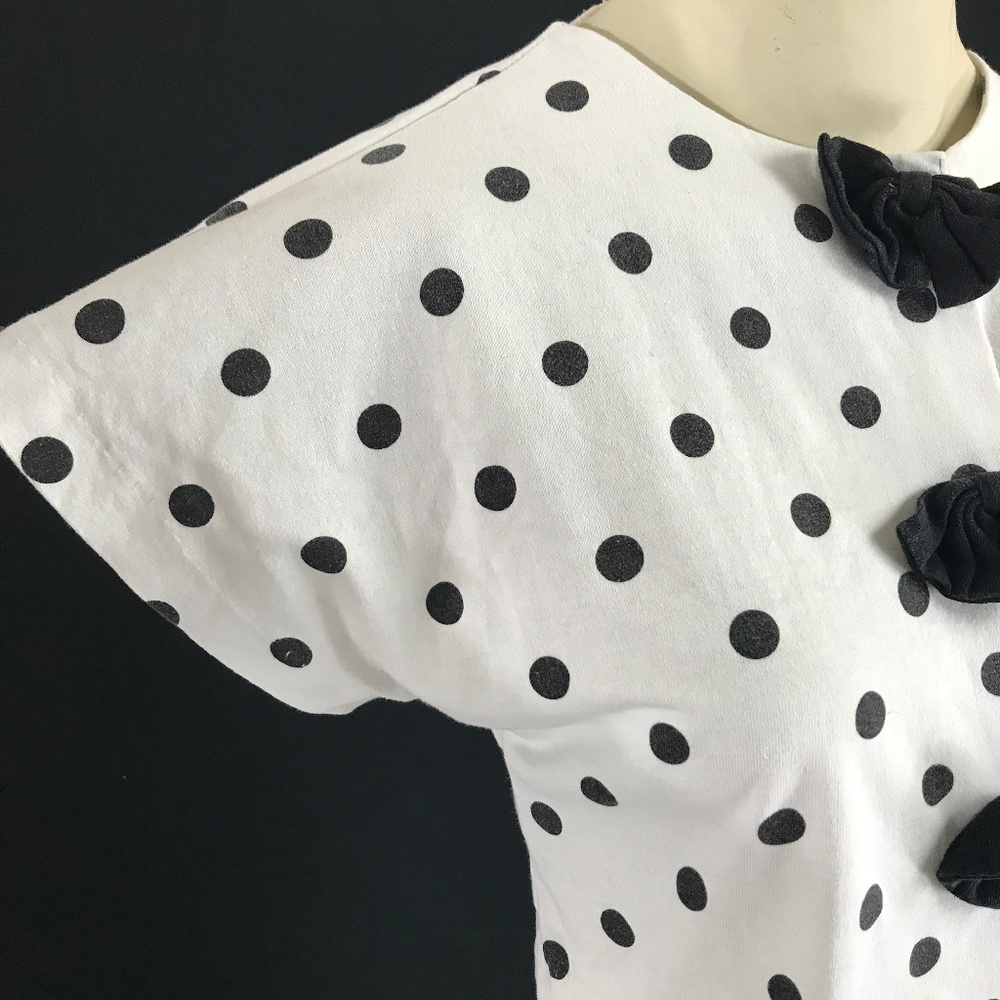 ❗️SOLD❗️80s/90s Cropped Polka Dot Top - Picture 3 of 8
